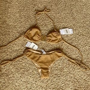 NWT gold Moschino bikini